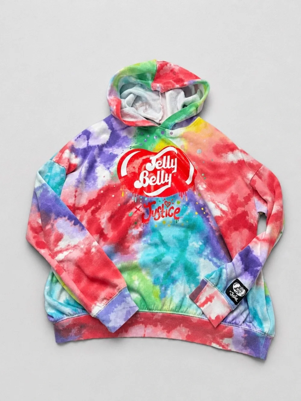 Justice Multicolor Tie-Dye Jelly Belly Hoodie
